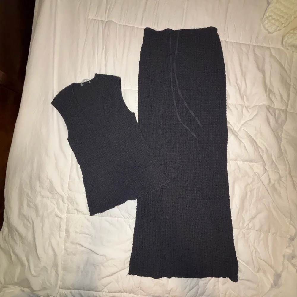Zara Black Knit Skirt Set